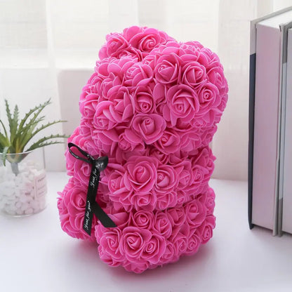 Bear Design Artificial Rose Bouquet