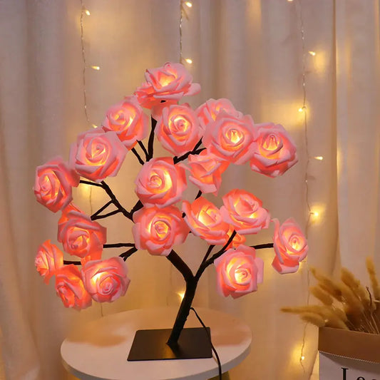 Rose Flower Design Tree Night Light