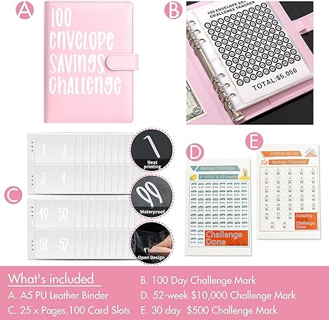 100 Envelopes Savings Challenge