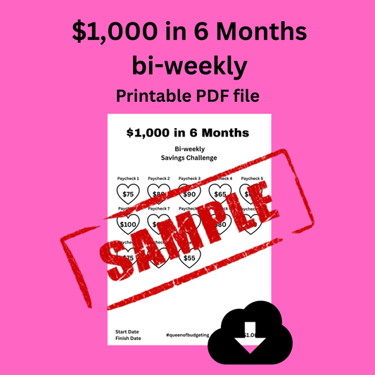 $1,000 in 6 months bi-weekly