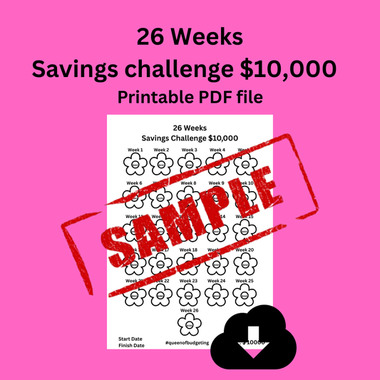 26 Weeks Savings Challenge $10,000