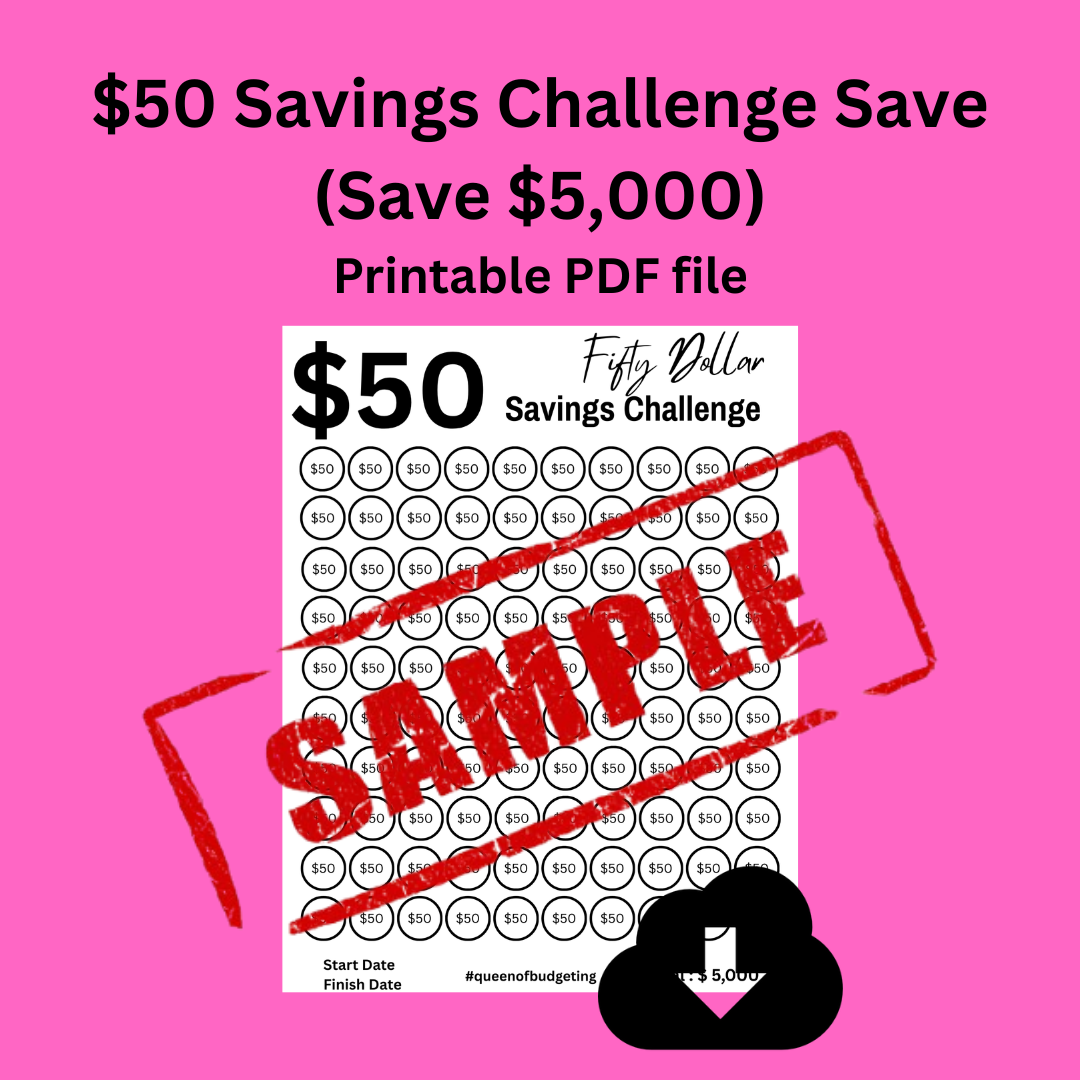 $50 Savings Challenge Save (Save $5,000)