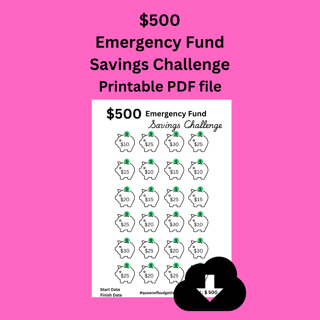 $500 Emergency Fund Savings Challenge