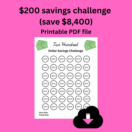 $200 savings challenge (save $8,400)