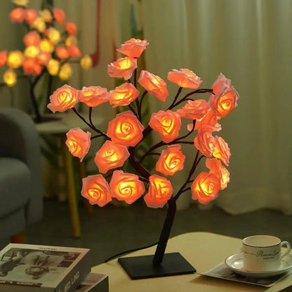 Rose Flower Design Tree Night Light