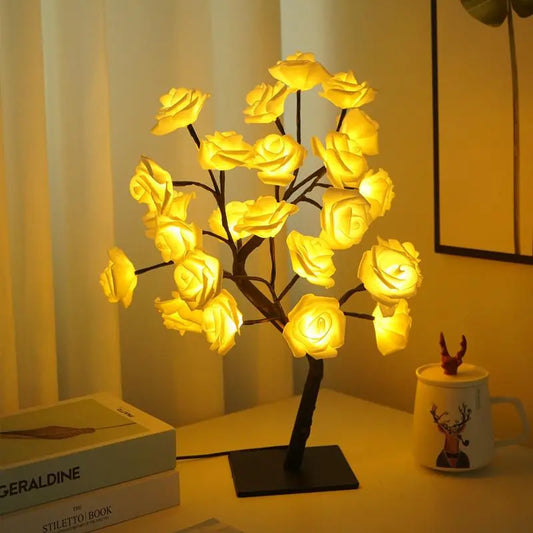 Rose Flower Design Tree Night Light