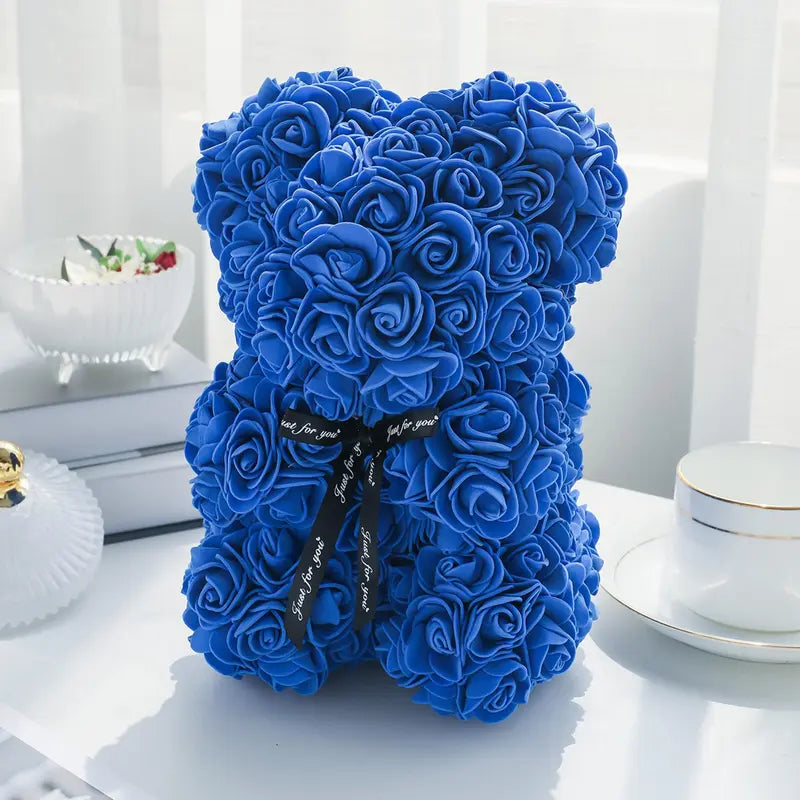 Bear Design Artificial Rose Bouquet