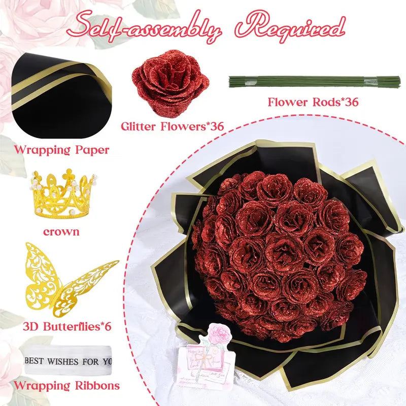 Glitter Rose Bouquet Gift