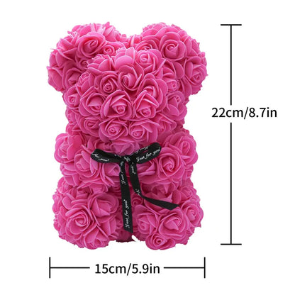 Bear Design Artificial Rose Bouquet